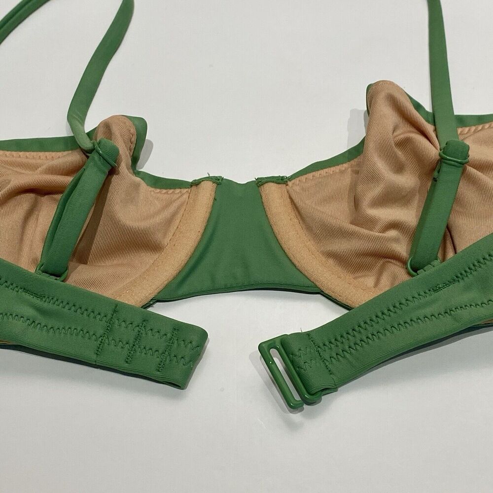 J Crew Balconette Underwire Bikini Top Size 36A Rustic Willow Green BX612 Beach - Picture 6 of 8
